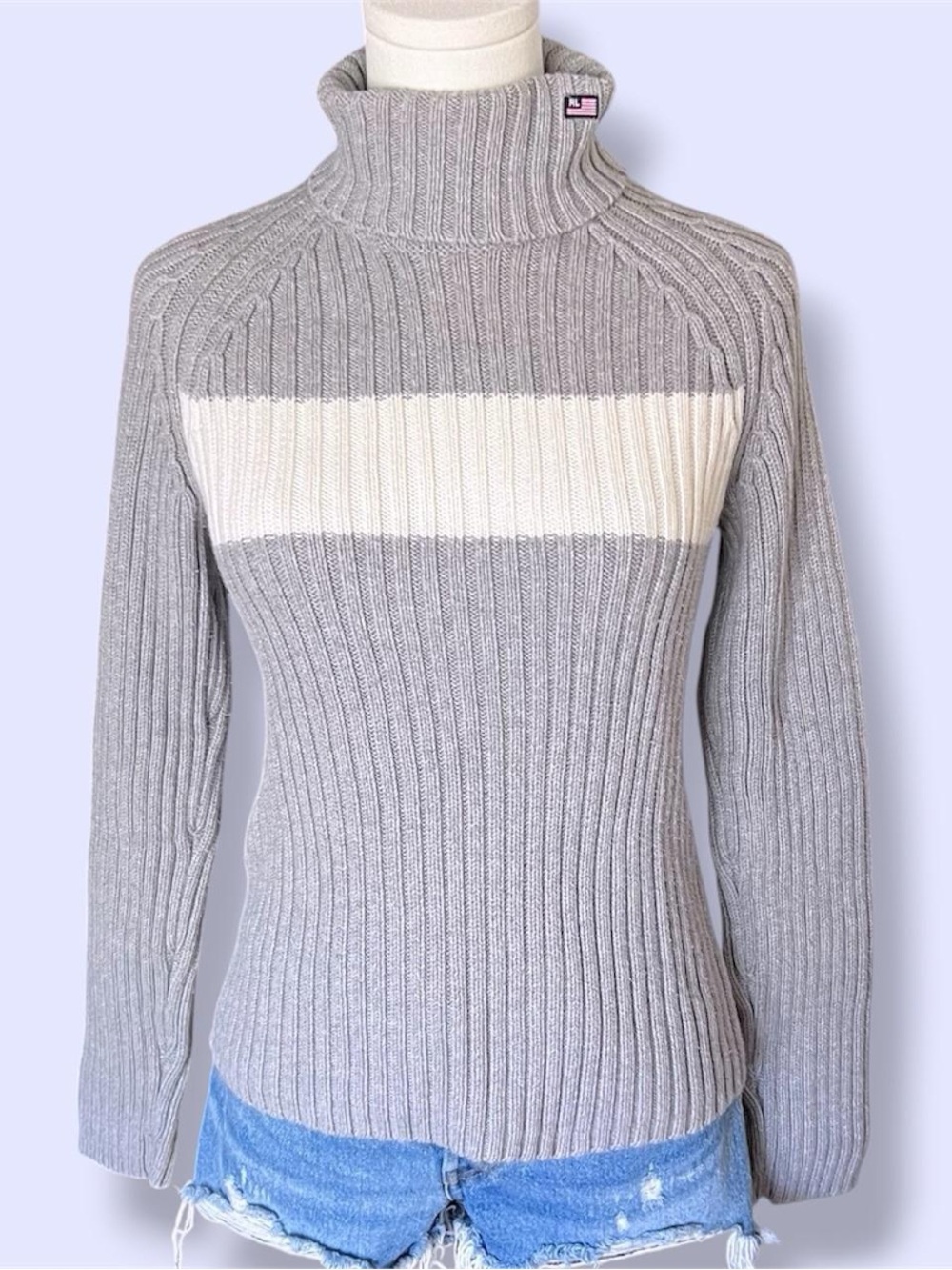 Vintage Polo Jeans CO. Ralph Lauren  Women’s grey turtleneck sweater